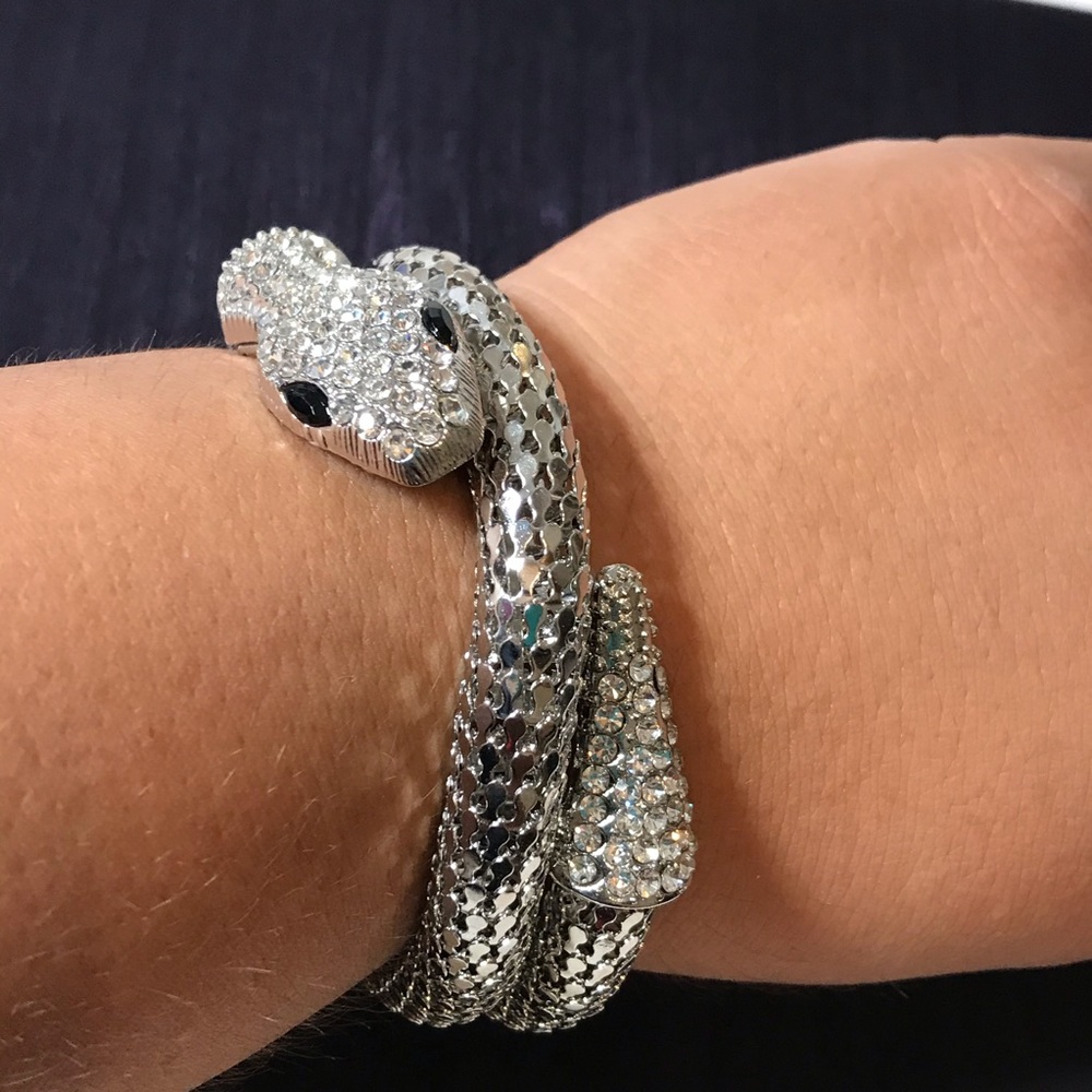 Egyptian snake wrap bracelet w/ rhinestone - Picture 3 of 14